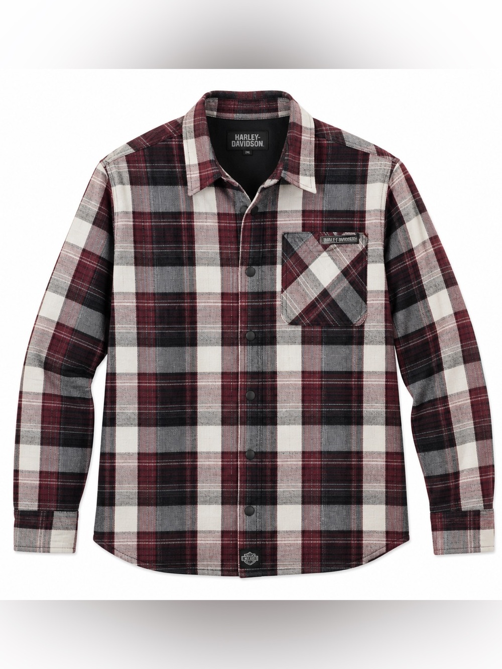 Harley-Davidson Men’s Plaid Flannel Shirt Snap Heritage Logo Biker Western 2XL - Picture 1 of 6
